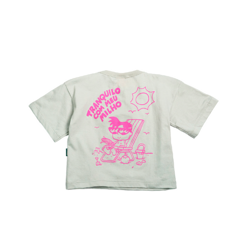 Camiseta Over Tranquilo com Meu Milho