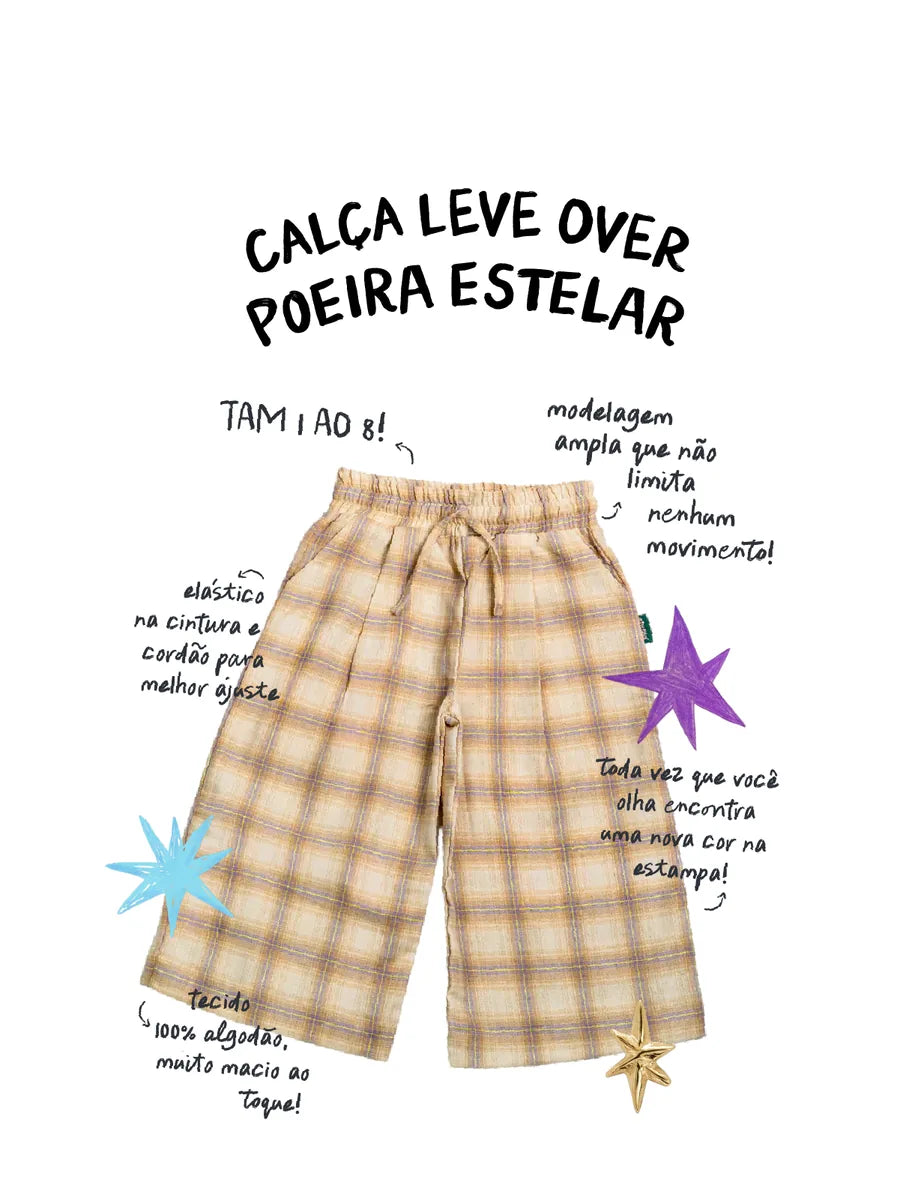 Calça Leve Over Poeira Estelar